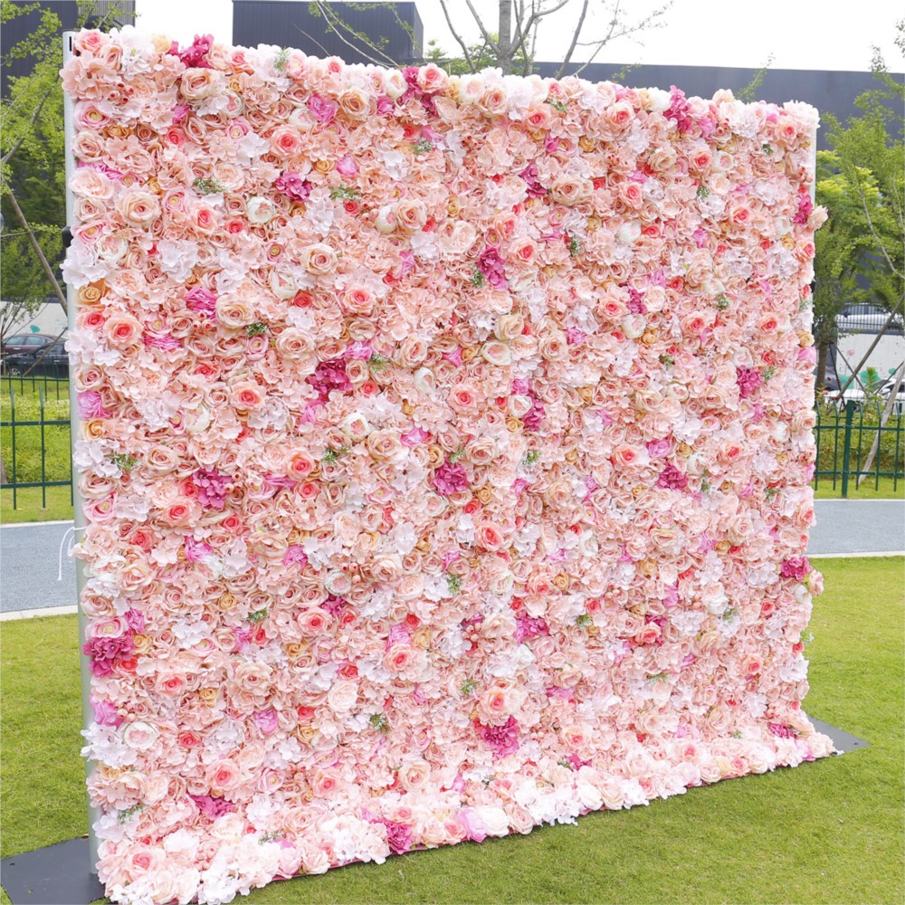 Uflower Pink Rose Hydrangea 5D - Flower Wall Panel 评论和价格