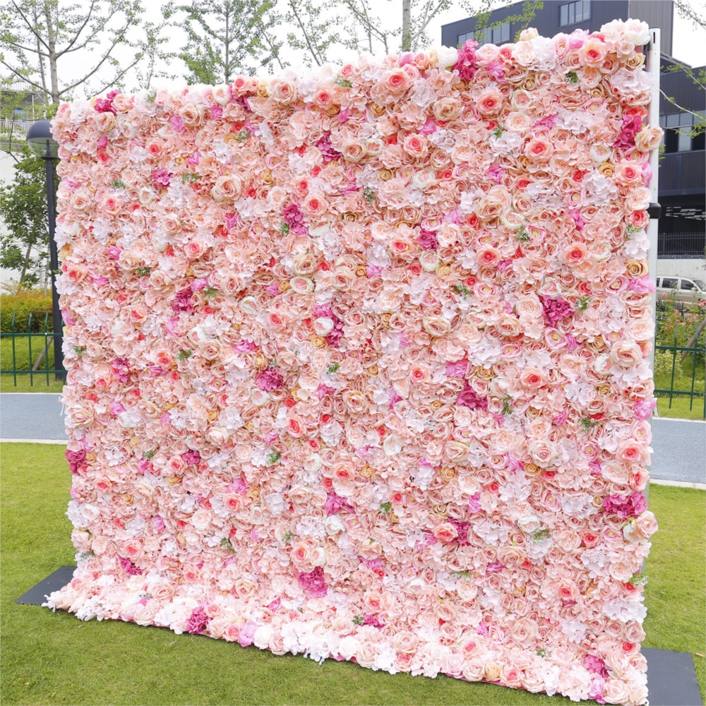 Uflower Pink Rose Hydrangea 5D - Flower Wall Panel 评论和价格