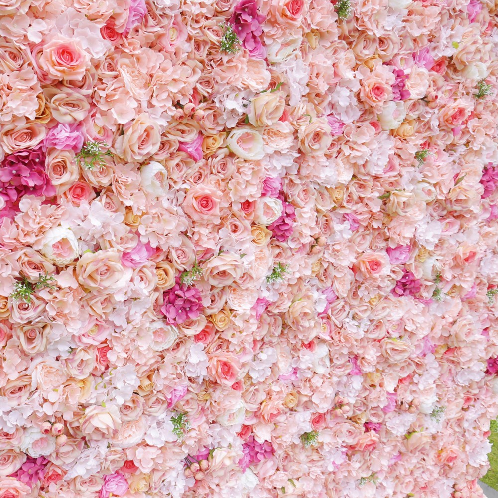 Uflower Pink Rose Hydrangea 5D - Flower Wall Panel 评论和价格