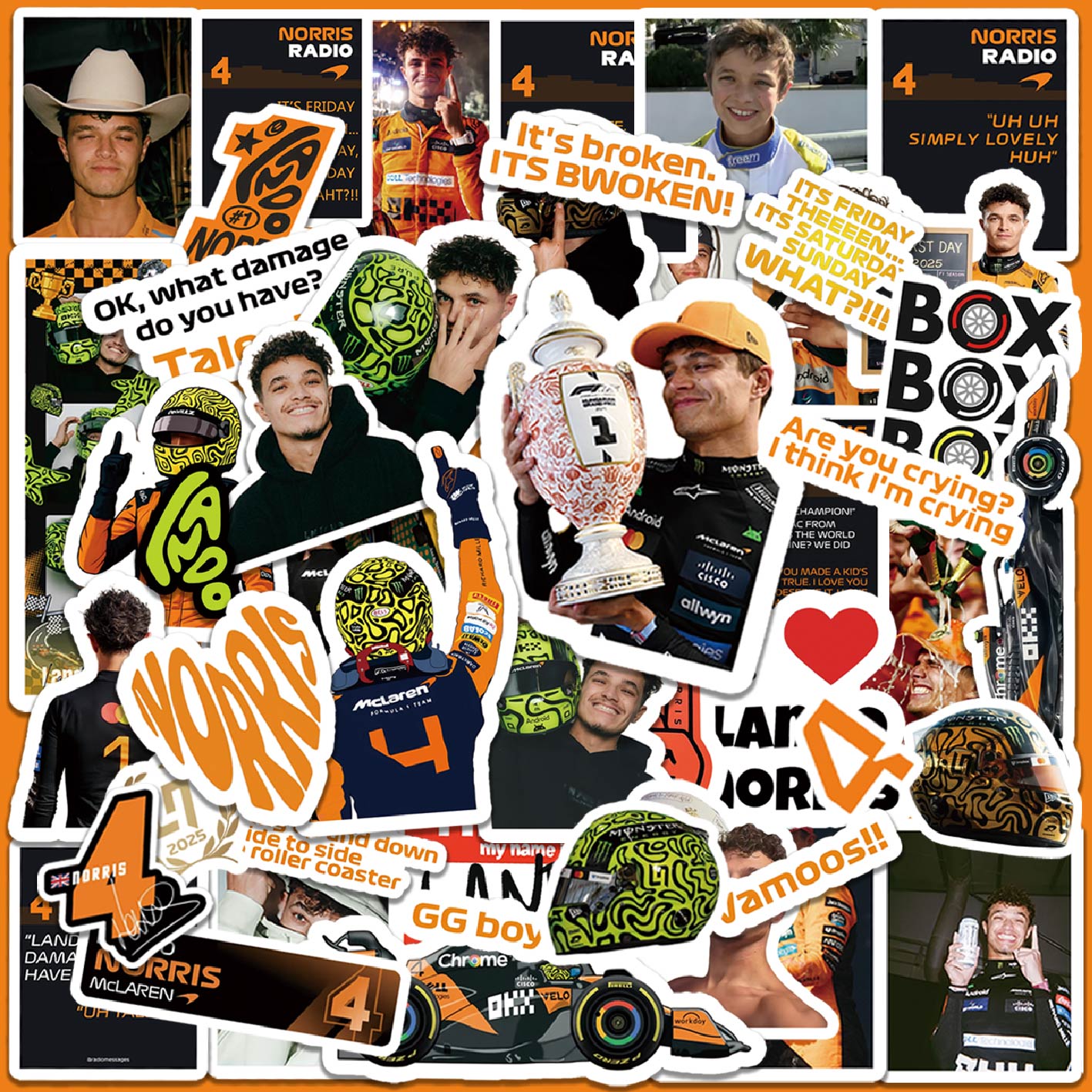 5-6 Sheets F1 Stickers, Norris - Supply Event 评论和价格