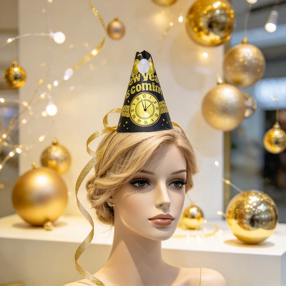 1set New Year Cone Party Paper - Party Hat Cone 评论和价格