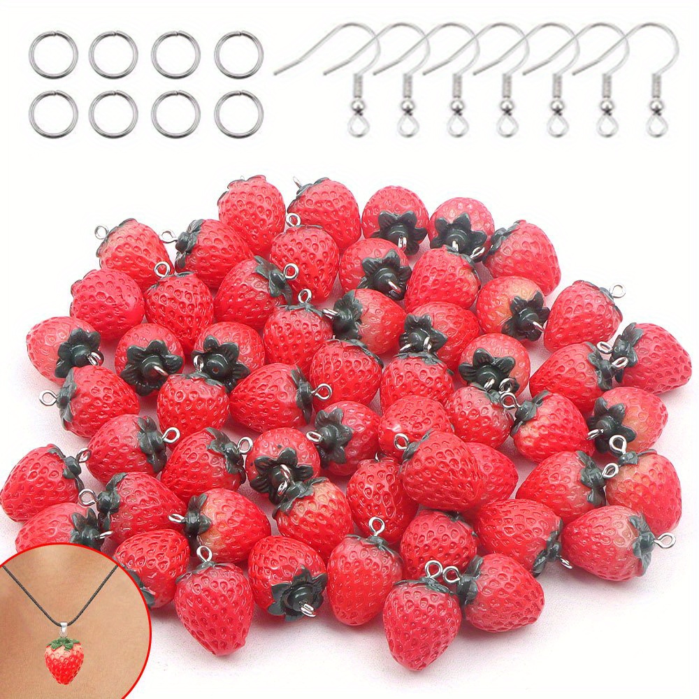 12/27/54pcs Red Resin Strawber - Event Suppliers 评论和价格