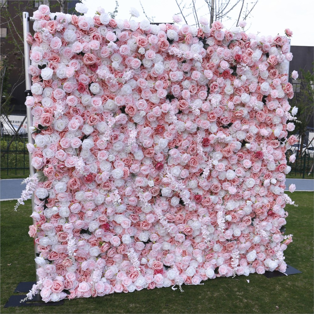 Uflower 5D Pink White Rose Clo - Flower Wall Panel 评论和价格