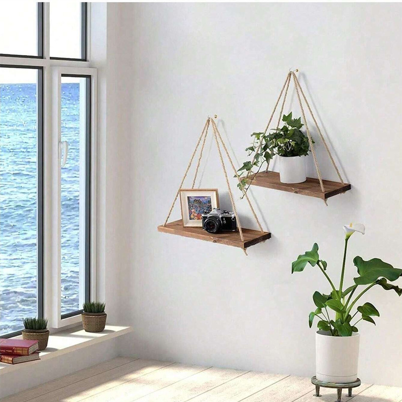 Wooden Swing Hanging Hemp Rope - Flower Wall Panel 评论和价格