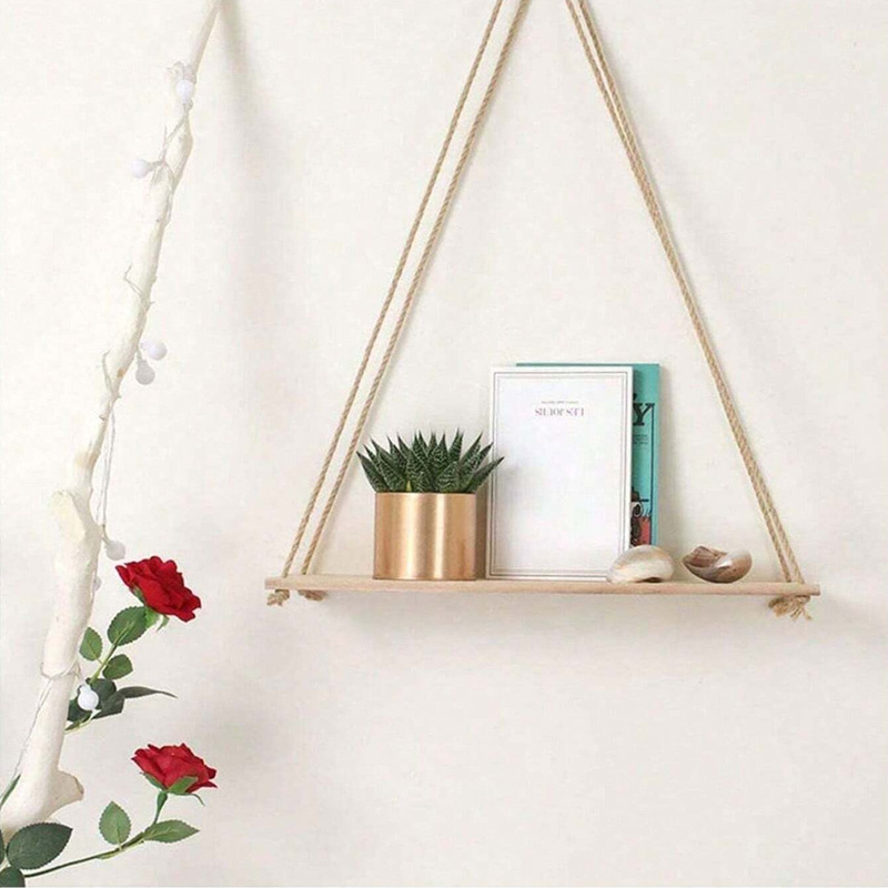 Wooden Swing Hanging Hemp Rope - Flower Wall Panel 评论和价格